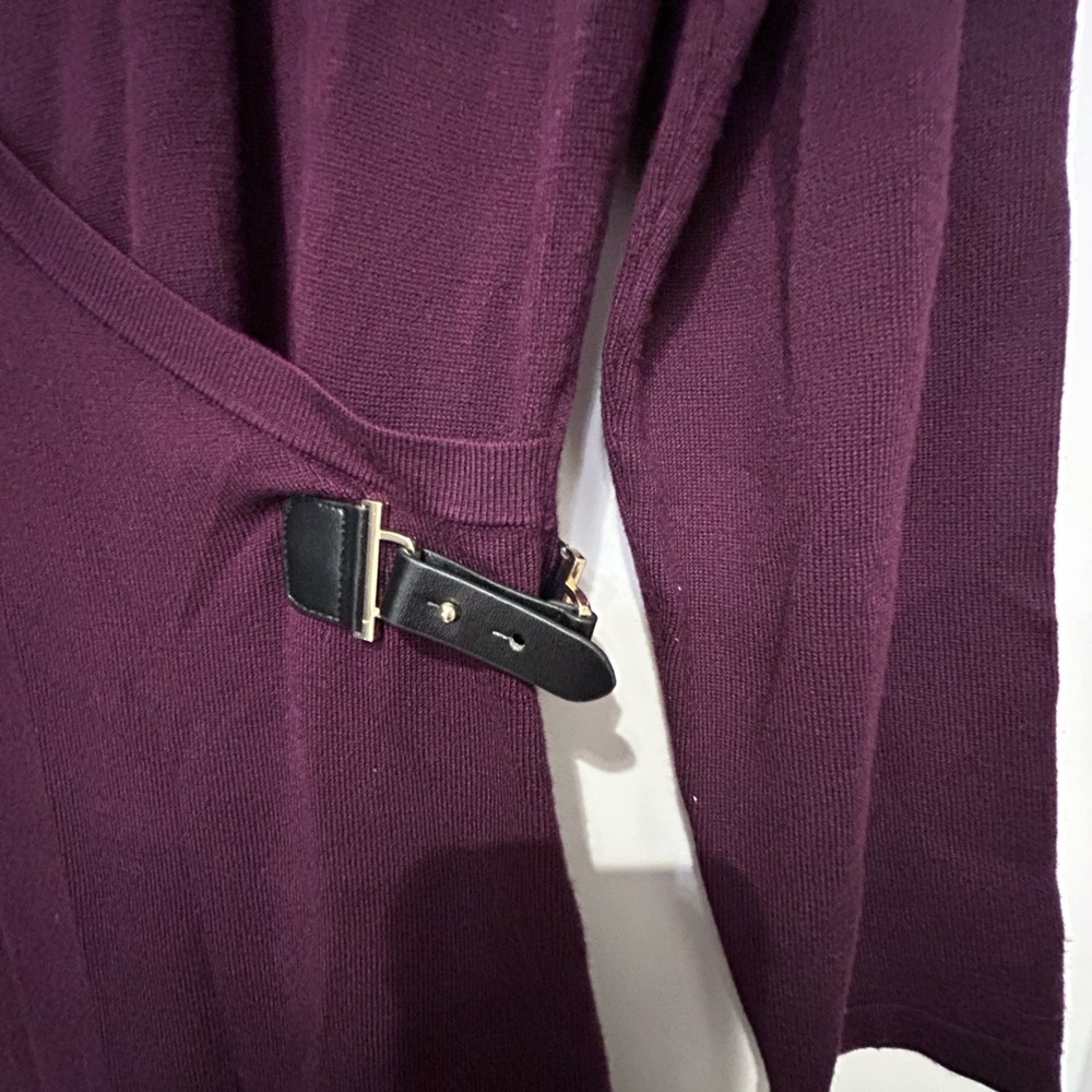 Calvin Klein women’s dress cranberry color size L with stretch midi length NWT - Picture 4 of 7